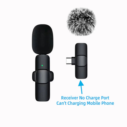 New Wireless Lavalier Microphone Portable Audio Video Recording Mini Microphone for Iphone Android PC Camera Live Gaming Phone