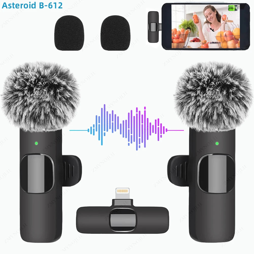 New Wireless Lavalier Microphone Portable Audio Video Recording Mini Microphone for Iphone Android PC Camera Live Gaming Phone