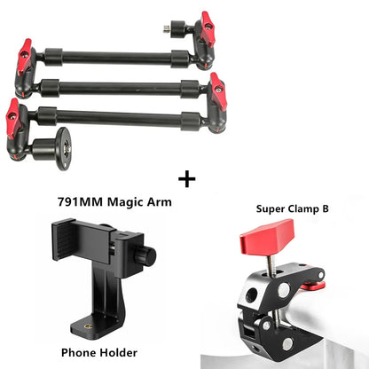 New 32Inch Magic Arm Phone Stand for Mobile Phone Camera Flexible Articulated Arm Bracket Wall Mount Desk Clamp Tablet Webcam