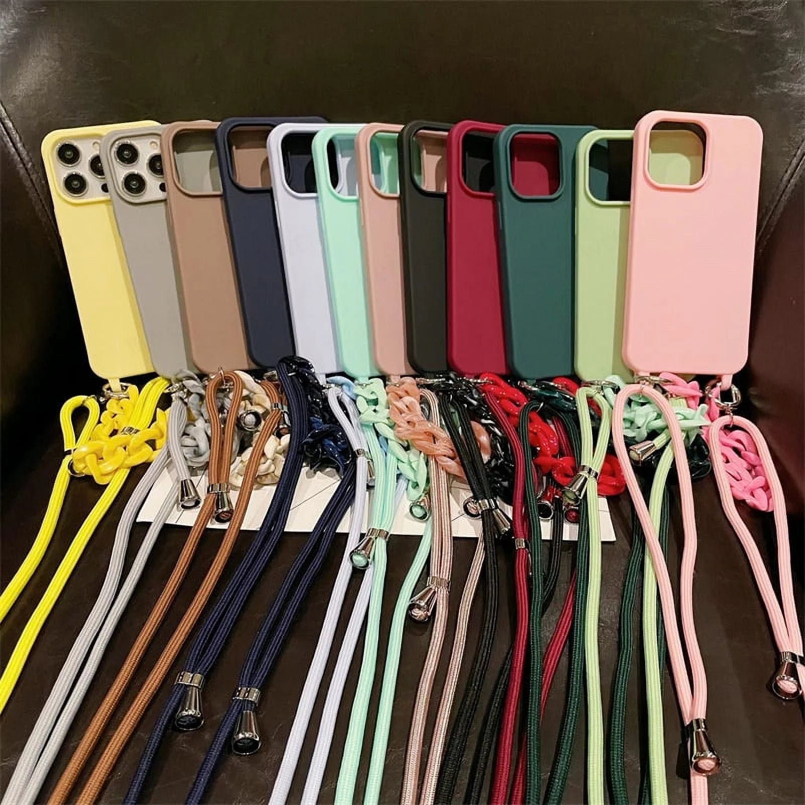 Marble Chain Crossbody Lanyard Strap Case for Iphone 15 14 13 12 Mini 11 Pro XS Max 7 8 plus X XR SE 2 3 Silicone Soft Cover