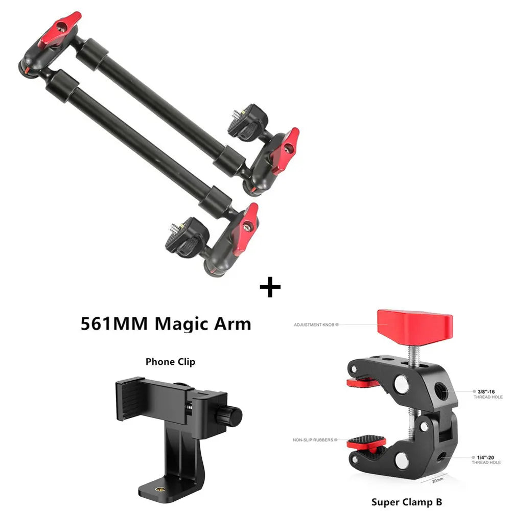 New 32Inch Magic Arm Phone Stand for Mobile Phone Camera Flexible Articulated Arm Bracket Wall Mount Desk Clamp Tablet Webcam