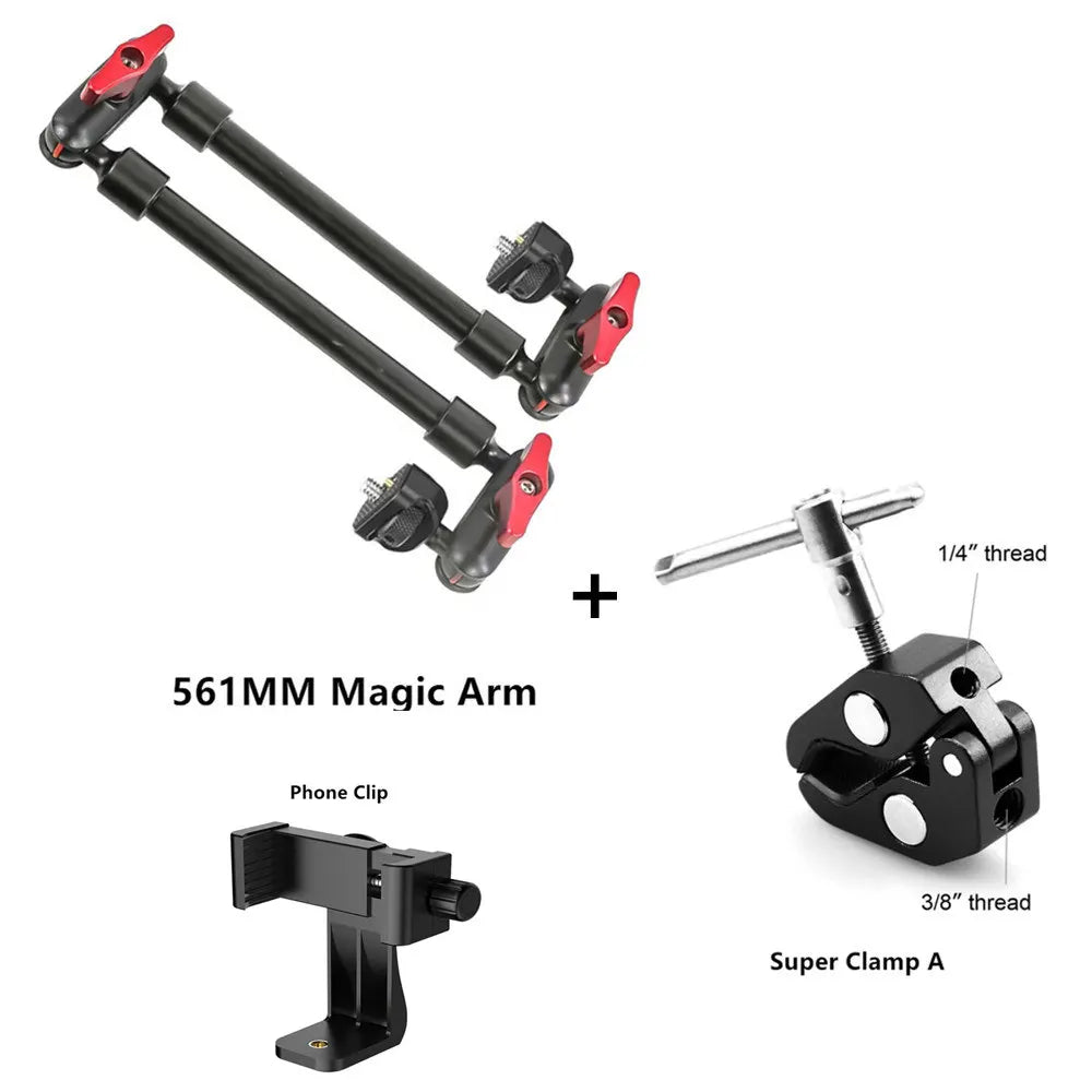 New 32Inch Magic Arm Phone Stand for Mobile Phone Camera Flexible Articulated Arm Bracket Wall Mount Desk Clamp Tablet Webcam