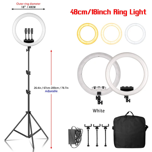 18 Inch Led Ring Light Large Selfie Ring Light Remote Control Photography for Youtube Makeup Video Light for Phone