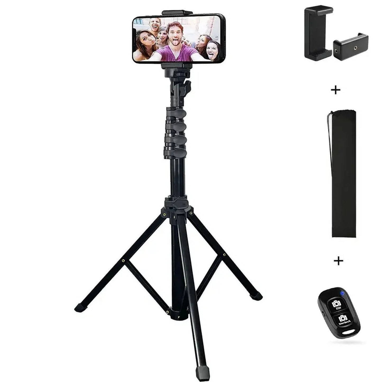 Innotech 62" Phone Tripod & Selfie Stick, Extendable Cell Phone Tripod Stand with Wireless Remote and Phone Holder, Compatible with Iphone Android Phone, Camera