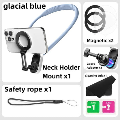 Magnetic Neck Holder Mount Necklace POV for Mobile Phones Smartphones Iphone 11 12 13 14 15 Android Sumsung Accessory